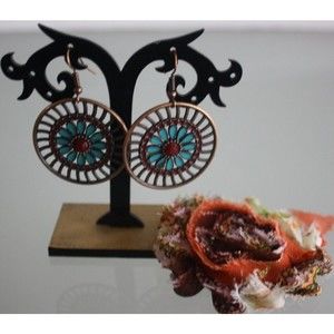 Boho Green & brown Round Earrings Fashion Drop Dangle Earrings Women's Jewelry